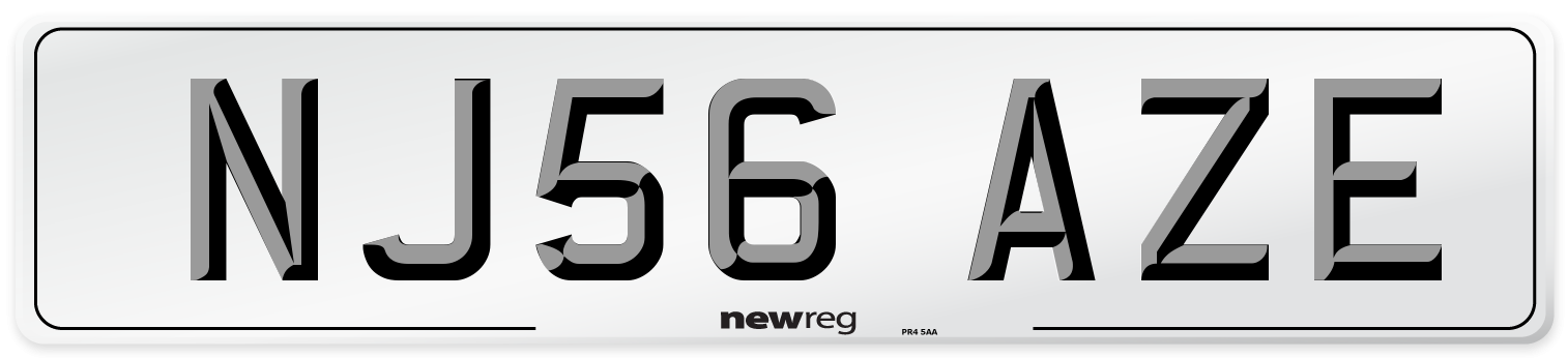 NJ56 AZE Number Plate from New Reg